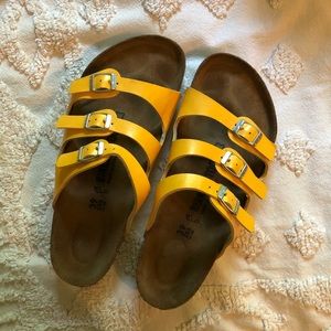 Yellow Birkenstocks- brand new